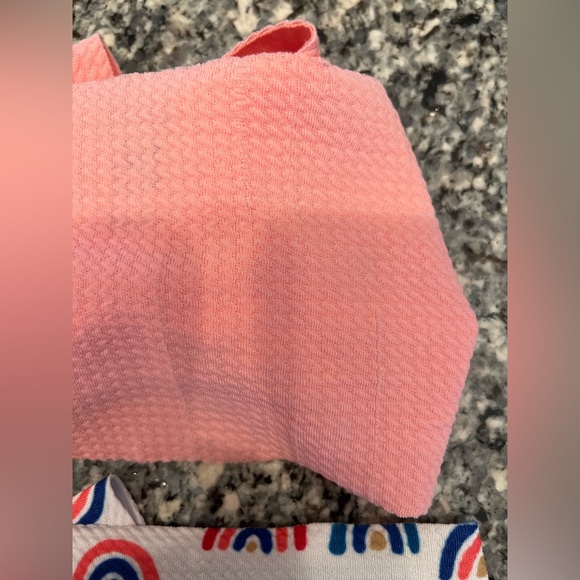 Custom Made  Rainbow and Solid Pink Headwrap / Head band / bow - Picture 4 of 7